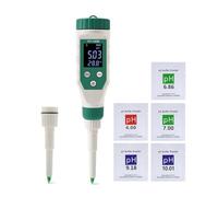 Medidor digital de pH for alimentos con Bluetooth, sensor alta precisión 0,00 a 14, probador intelinte temperatura y acidez for elaboración cerveza, frutas, quesos conservas carne(Meter and Probe)