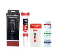 Medidor digital de pH, temperatura, TDS, EC y pH 4 en 1, resistente al agua, for la calidad del agua y la pureza del agua, for piscinas y acuicultura.
