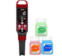 Medidor Digital de salinidad, pH, EC y TDS 5 en 1, con Pantalla a Color y Solución de Calibración pH, Visualización Simultánea de Sal y pH,para Piscinas de Agua Salada,Acuarios,Hidroponía,Agua Potable