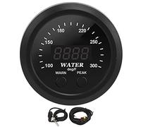 Medidor digital de temperatura del agua de 2,5 pulgadas Pantalla LED roja Medidor universal de temperatura del refrigerante con sensor para modificación de camión ABS Fondo blanco