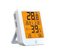 Medidor digital de temperatura y humedad de alta precisión con pantalla LCD retroiluminada, diseño magnético de montaje en pared, para habitación de bebé, dormitorio, guardería y