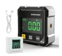 Medidor digital digital magnético de 4 lados con láser, pantalla LCD para carpintería, construcción, decoración y bricolaje, recargable IP54