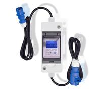 Medidor Digital Portátil de Electricidad,220V 16A IP67 con Enchufe CEE Contador de Consumo Eléctrico para Monitorea Gasto Luz Tiempo Real para Exteriores KWH Enchufe Autocaravanas,Vehículos Eléctrico