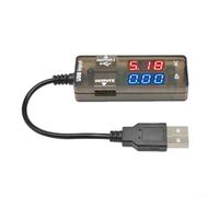 Medidor digital USB con pantalla de voltaje y corriente, soporta carga rápida .0/3.0, incluye cable de extensión USB con precisión de medición de 0.1% (rojo y azul)
