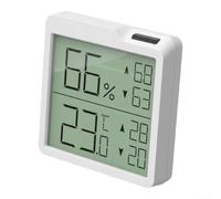 Medidor electrónico de temperatura y humedad para habitación de bebé interior con sensor preciso, pantalla en tiempo real, escritorio o montaje en pared, monitor de clima para el hogar, color negro