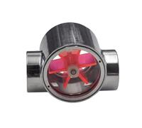 Medidor en línea de metal para sistemas de refrigeración por agua de computadora, ventana de visualización de refrigerante con rotor de seis paletas y puertos de conexión roscados para carcasas