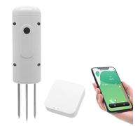 Medidor inalámbrico de humedad del suelo, probador temperatura y, Monitor plantas, Detector impermeable IP67 for plantación jardines,Monitoreo preciso(Tester and Gateway)