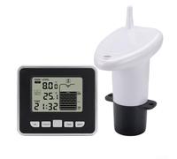 Medidor inteligente de tanque de agua con sensor de temperatura, monitor de nivel inalámbrico para cisterna al aire libre, receptor interior con alarma alta y baja, kit ABS fácil de instalar