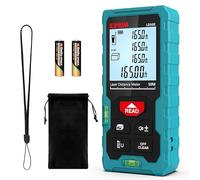 Medidor Láser 50M, Kiprim Láser Medidor Distancia con 2 Burbujas de Niveles in M/In/Ft, Telémetro Láser IP54 Herramienta de Medición Digital Portátil, Memorias 99 Datos, Pantalla LCD Retroiluminada