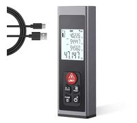 Medidor Láser - Hychika Telemetro Laser Type-C Recargable 60M Medidor De Distancia Digital Portátil con LCD Pantalla, Cálculo De Distancia, Área, Volumen, Pitágoras