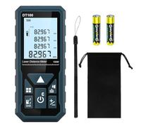 Medidor Láser, Medidor de Distancia Láser 50m,100m Medidor de Presión Portátil Herramienta de Medición de Flujo Digital, Pantalla LCD Retroiluminada más Grande de 4 Líneas IP54