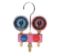 Medidor Manifold Diagnóstico CA Doble Indicador EVTSCAN, con Visor y Válvulas Bola, para Refrigerantes R22, R32 y R410a, para Diagnóstico, Mantenimiento y Recarga del Sistema CA Automotriz