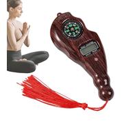 Medidor Manual Digital - 8.66 Pulgadas Tally Clicker | Pantalla LED de madera de 5 dígitos - Contador de cuentas giratorio 2 en 1 con brújula para meditación | Esta herramienta compacta y fácil