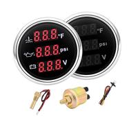Medidor Medidor de presión de aceite automotriz profesional Juego de voltímetro Pantalla de 52 mm Lectura de datos real Medidor de presión de aceite de construcción de aleación
