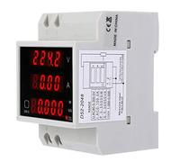 Medidor multifunción D52-2048, medidor de factor de potencia de corriente de voltaje CA con visualización digital en riel AC80-300V 100A para electricidad doméstica Electricidad