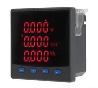 Medidor multifunción digital trifásico de 96x96mm con RS485 Comunicación Alta precisión 0.5S Clase Industrial Energía Analizador de energía Pantalla LED para SCADA Building Aut