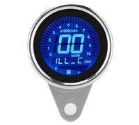 Medidor multifuncional para motocicleta, tacómetro digital LCD, odómetro, indicador de, velocímetro, universal, impermeable, aleación de aluminio, 12 V, para todas las (Plata)