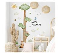 medidor niños pared Pegatina de pared con medida altura animales dibujos animados, papel tapiz árbol grande for habitación niños, guardería, regla crecimiento infantil, tabla