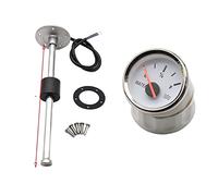 Medidor Nivel Agua, Sensor de nivel de agua de combustible con calibre de nivel de agua de 52 mm Indicador de tanque de agua 0-190ohm for automóvil en bote 9-32V(340mm)