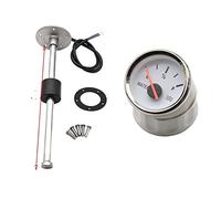 Medidor Nivel Agua, Sensor de nivel de agua de combustible con calibre de nivel de agua de 52 mm Indicador de tanque de agua 0-190ohm for automóvil en bote 9-32V(180mm)