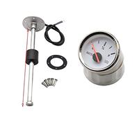 Medidor Nivel Agua, Sensor de nivel de agua de combustible con calibre de nivel de agua de 52 mm Indicador de tanque de agua 0-190ohm for automóvil en bote 9-32V(225mm)