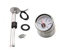 Medidor Nivel Agua, Sensor de nivel de agua de combustible con calibre de nivel de agua de 52 mm Indicador de tanque de agua 0-190ohm for automóvil en bote 9-32V(240mm)