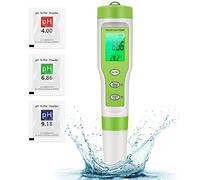 Medidor pH Agua, Ehomfy 4 en 1 Digital Medidor de pH TDS EC Temperatura, Probador de Calidad de Agua Multiparamétrico con Auto-Calibración y Compensación, 0-14ph/0-9999ppm/0-9990μs/cm para Piscinas