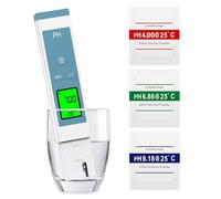 Medidor pH, Medidor de pH Digital de Calidad del Agua, Probador Multifuncional Medidor ph Piscina con Pantalla LCD Retroiluminada para Acuario, Plantas Hidropónicas, Piscina, Agua Potable