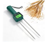 Medidor portátil de humedad de heno, pantalla LCD con retroiluminación, detector de contenido de agua de cultivo con sonda para monitorear trigo, maíz, arroz, soja