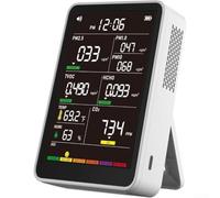 Medidor profesional de calidad del aire que detecta dióxido de carbono y formaldehído PM1.0 PM10, detector inteligente de contaminación interior con pantalla a color, dispositivo recargable para sala