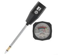 Medidor profesional de pH y humedad del suelo con sensor de electrodo de metal, rango de pH de 1-8 ± 0,2 precisión, probador portátil de jardín para granjas, césped y plantas de interior (15 cm)