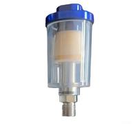 Medidor regulador de aire con filtro separador de agua y aceite, adaptador de aerógrafo neumático de 1/4 pulgadas para compresor, spray y herramientas, negro plateado (A)
