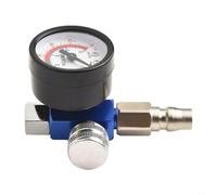 Medidor regulador de aire en línea filtro de trampa de agua de aceite herramientas neumáticas para pintura de aerógrafo con separador de humedad de cobre de rosca de 1/4 (E)