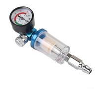 Medidor regulador de aire y filtro de trampa de agua de aceite en línea para aerógrafo, separador neumático de humedad con rosca de /4 pulgadas, cuenco de inspección visual para herramientas de