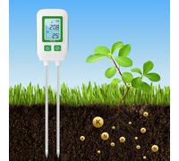 Medidor Suelo NPK 4 en 1 con Pantalla LCD y Sensor Temperatura | Analizador Nutricional 0-1999 mg/kg Sonda Larga 268 mm Guia 5 Niveles Uso Domestico Huerto Maceta