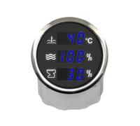 Medidor Universal multifunción 3 en 1 de 52 mm for Temperatura y Nivel Agua Tanques con retroiluminación Azul(WWH-WS)