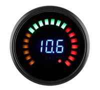 Medidor Universal Turbo Boost 52mm con LED Digital, Rango - 1 a 3 Bar, Voltímetro 2 en 1 - Monitorización Precisa, Fácil Instalación para Vehículos Turbo 12V