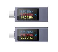 Medidor USB C para medición de voltaje y corriente, detección de potencia de 240 W con pantalla TFT de 2.7 cm, compatible con protocolos de carga rápida PD QC