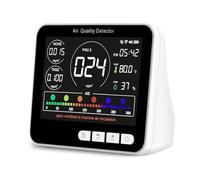 Medidores de Calidad de Aire Interior, 9 In1 Air Quality Monitor, PM1.0, PM2.5, PM10, HCHO, TVOC, AQI, Time, Temperature, Humidity, Indoor Detects