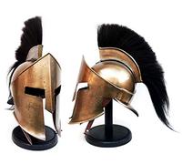 Medieval Armour KING LEONIDAS GREEK SPARTAN 300 Roman Helmet on Wooden Stand by Hanzlacollection