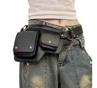 Medieval Belt Pouch - Multi-Pocket Adjustable Waist Strap Pack | Medieval Bag - for Women Men Costume Pirate Cosplay Running Festival Travel