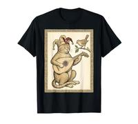 Medieval Cat Bard Playing Lute Illuminated Artwork Camiseta