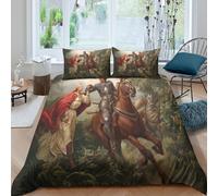 Medieval Chivalry Juego De Ropa De Cama para Save The Princess,Funda Nórdica Y Fundas De Almohada Funda De Edredón De Microfibra Impresa En 3D para Niños Y Niñas,King（220x240cm）