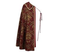 Medieval Cloak - Renaissance Cloak Men | Half Shoulder Shawl with Brocade Pattern | Noble Costume For Cosplay Festival Halloween Role Play Theatrical Performance Drapes Fantasy Stage Wear Masquerade