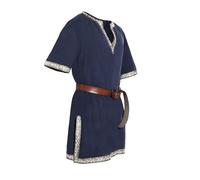 Medieval Color sólido Personalidad Camisas Top Clásico Histórico Cómodo Uso diario, azul, 4-5 años
