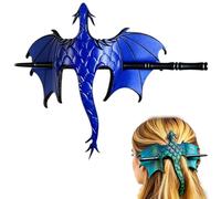 Medieval Dragon Hair Stick, Fantasy Gothic Dragon Hairpin for Women, Viking/Medieval Hair Holder with Wood Stick for Cosplay and Everyday Wears