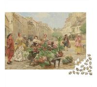 Medieval Europe Puzzles 1000 Piece Reciclable Oil Painting Puzzle for Elderly Educativo Juego Decompression Ideal for Vacaciones Bendiciones Regalo 52x38cm/1000pcs