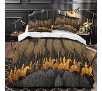 Medieval Golden Army Marched in The Dark Forest Juego De Ropa De Cama,impresión 3D Funda De Edredón 3 Unidades,con Funda De Almohada con, para Niño Niña Super King（260x220cm）