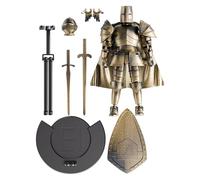 Medieval Knight Action Figure, Multi-Jointed, PP Flexible, Movable Figurine Knight, Collectible Dining Table Decor 360° Rotating Head, Tabletop Display Model, 5.51x5.2 Inches