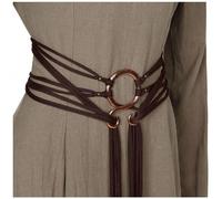 Medieval largo anillo de cuerda cinturón anudado para mujeres, cinturón de cuerda anudada de la cintura de la bruja nórdica, accesorios de vestuario renacentista vikingo